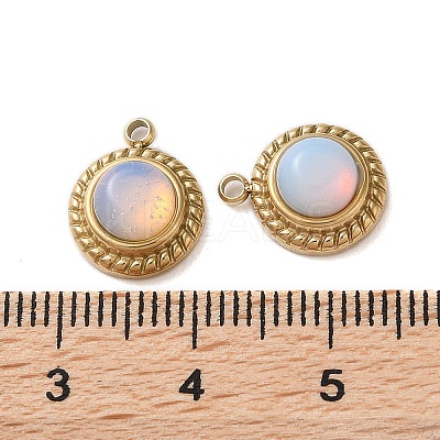 Opalite Half Round Charms STAS-L022-399G-03-1