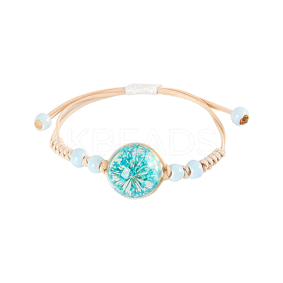 Porcelain Beads Braided Bead Bracelet for Girl Women LS-BJEW-C004-01A-1