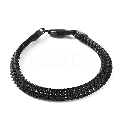 304 Stainless Steel Wheat Chain Bracelets for Men Women BJEW-Q038-01EB-1
