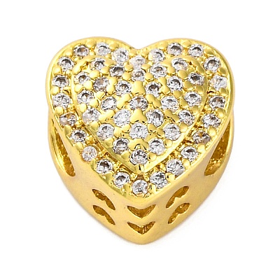 Heart European Beads KK-Z081-01C-1