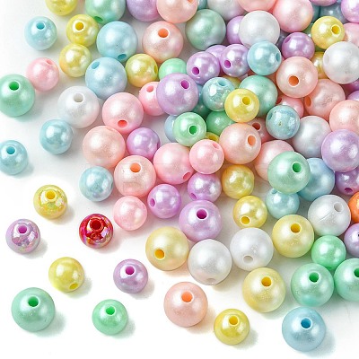 250Pcs 2 Styles Opaque Acrylic Beads MACR-FS0001-63-1