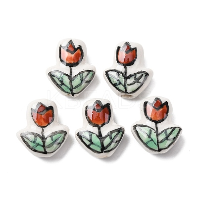 Handmade Porcelain Enamel Beads PORC-B006-02B-1