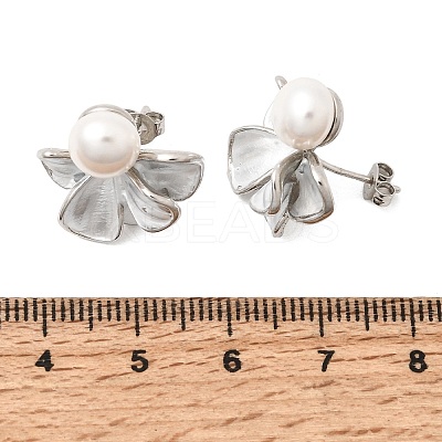 Brass Enamel Stud Earrings KK-CBAB173-02C-P-1