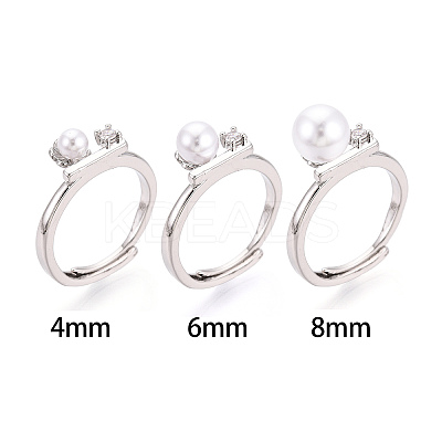 Flower Brass Micro Pave Cubic Zirconia Cup Peg Ring Settings KK-N274-31P-1