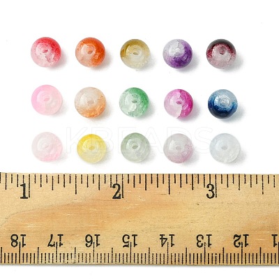375Pcs 15 Colors Crackle Baking Paint Imitation Jade Glass Beads Sets DGLA-FS0001-06-1