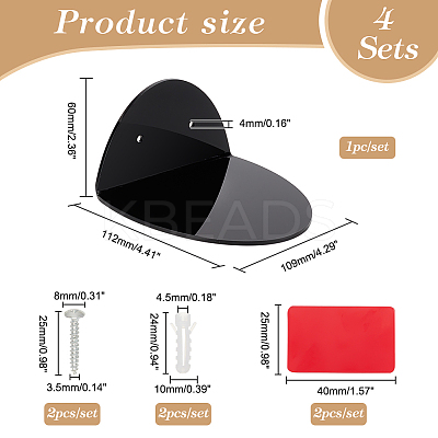 Acrylic Wall-Mounted Adhesive Camera Display Shelf with Iron Screw ODIS-WH0002-87A-1