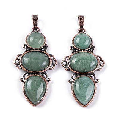 Natural Green Aventurine Pendants G-Q158-04-10-1