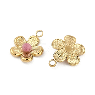 Natural Rhodonite Flower Charms STAS-I325-143G-04-1