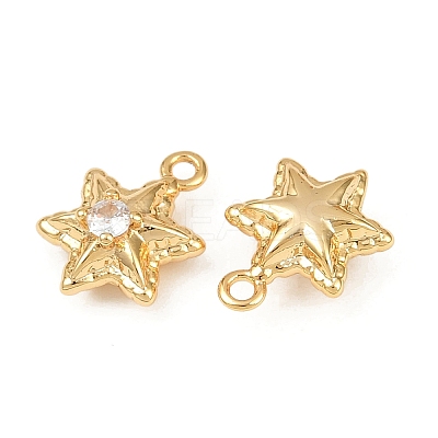 Ocean Theme Brass Micro Pave Cubic Zirconia Charms X1-KK-F902-08G-G-1