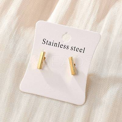 Cuboid Ion Plating(IP) 304 Stainless Steel Stud Crawler Earrings LS-EJEW-O052-45G-1
