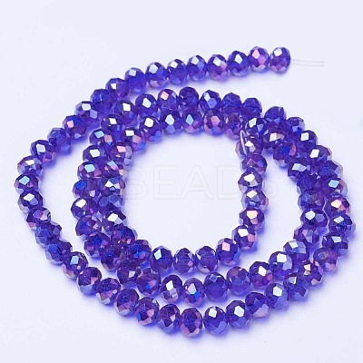 Electroplate Glass Beads Strands EGLA-A034-T6mm-B15-1