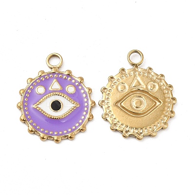 PVD Vacuum Plating 201 Stainless Steel Enamel Pendants STAS-J401-VC845-1