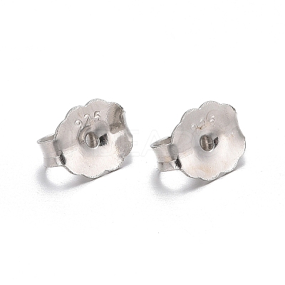 Anti-Tarnish Rhodium Plated 925 Sterling Silver Ear Nuts STER-E041-11B-1