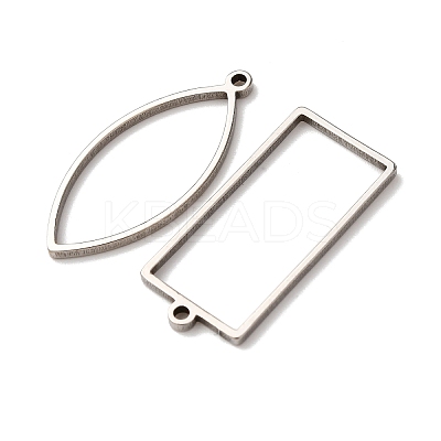 10Pcs 201 Stainless Steel Open Back Bezel Pendant Sets STAS-B101-06B-P-1