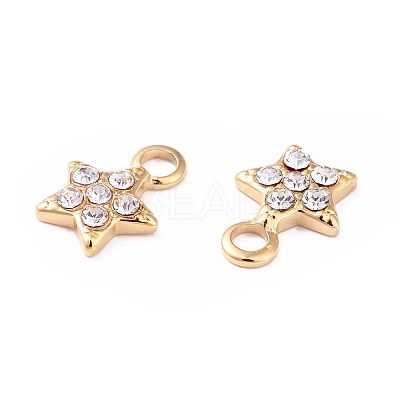 304 Stainless Steel Rhinestone Charms STAS-I670-01G-1