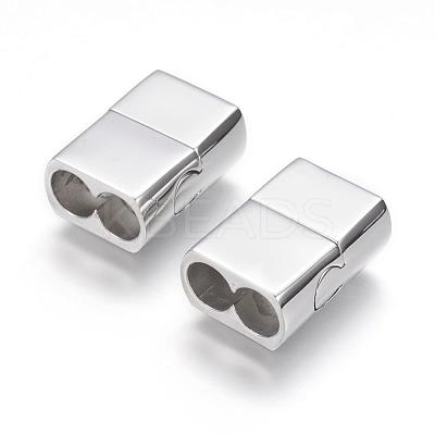Tarnish Resistant 304 Stainless Steel Magnetic Clasps with Glue-in Ends STAS-G143-52P-1