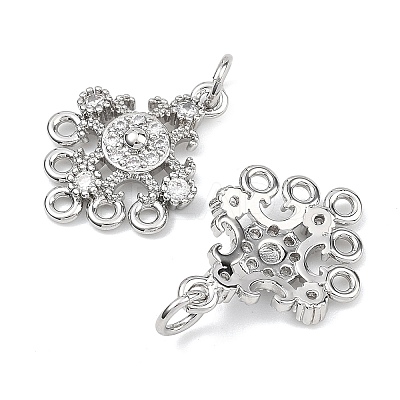 SHEGRACE Brass Pave Clear Cubic Zirconia Flower Chandelier Components Links XGRQ29316-393P-1