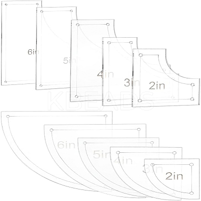 2~6 Inch Transparent Acrylic Quilting Templates DIY-WH0381-001-1