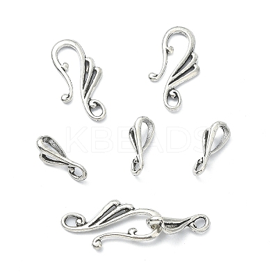 Tibetan Style Alloy Hook and Eye Clasps PALLOY-YW0003-25-1