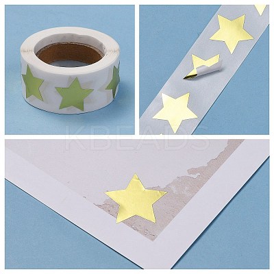 Metallic Foil Star Shape Paper Sticker Labels LS-DIY-E023-03-1