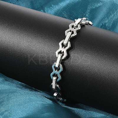 304 Stainless Steel Link Chain Bracelets for Women BJEW-F488-69P-1