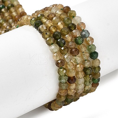 Natural Green Tourmaline Beads Strands G-G294-C01-4x3mm-1