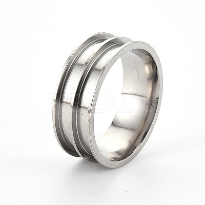 Tarnish Resistant 201 Stainless Steel Ring Core Blank for Inlay Jewelry Making RJEW-ZX002-05-9-1