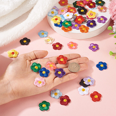 66 Pcs Flower Embroidery Cloth Iron On/Sew On Patches DIY-TA0013-05-1