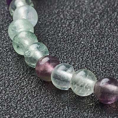 Natural Fluorite Beaded Stretch Bracelets BJEW-A117-A-38-1