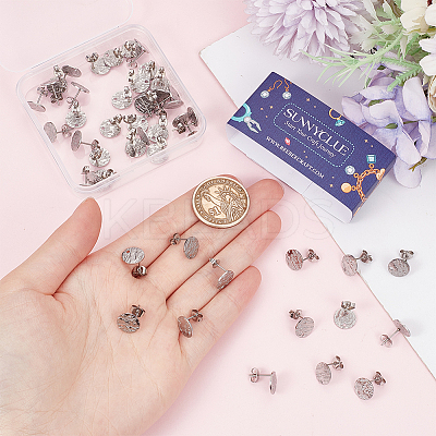 50Pcs 304 Stainless Steel Stud Earring Findings STAS-SC0008-57P-1