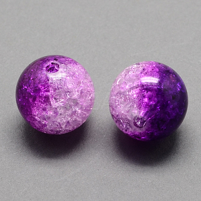 Two Tone Transparent Crackle Acrylic Beads LS-CACR-R009-8mm-04-1