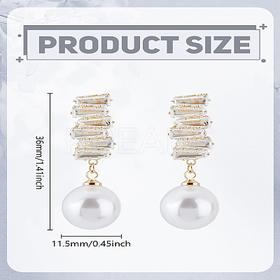 1 Pair Round Brass Micro Pave Cubic Zirconia Dangle Stud Earrings for Women EJEW-LP0003-64-1