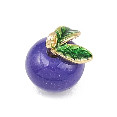 Fruit Alloy Enamel Charms ENAM-P264-02B-G-1