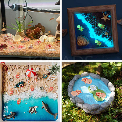 12Pcs Luminous Translucent Resin Sea Animal Cabochons RESI-TA0004-56A-1