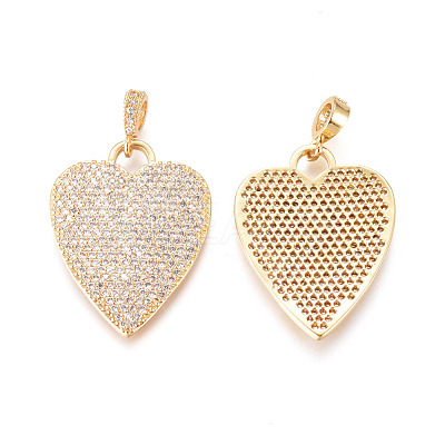 Brass Micro Pave Cubic Zirconia Pendants KK-D159-24G-1