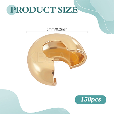 150Pcs Brass Crimp Beads KK-ME0003-52A-1