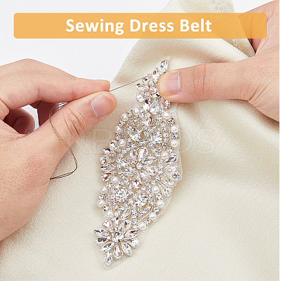 2Pcs Alloy with Rhinestone Sewing Decorate DIY-FH0006-82S-1