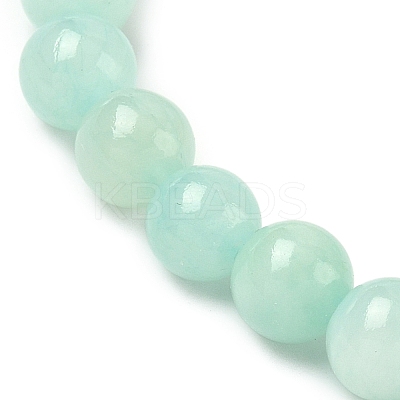 Natural Yellow Jade Beaded Stretch Bracelet BJEW-P209-26-6mm-1