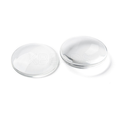 Transparent Glass Cabochons GGLA-R026-45mm-1