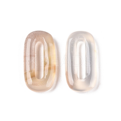 Natural white Agate Oval Pendants G-N342-105B-1