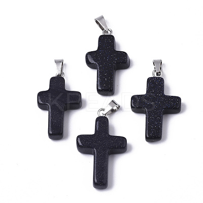 Synthetic Blue Goldstone Pendants G-J354-03A-1