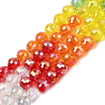 Electroplate Glass Beads Strands EGLA-D300-06-6mm-01-1