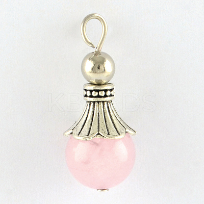 Natural Rose Quartz Pendants G-Q459-02Q-1