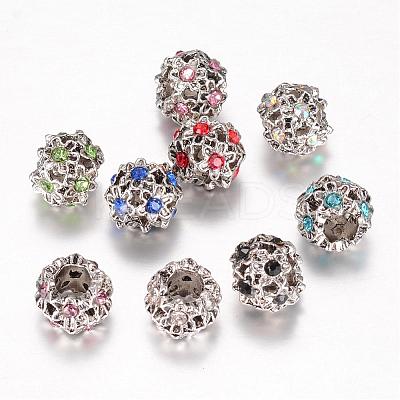 Alloy Glass Rhinestone European Beads PALLOY-N0116-009-1