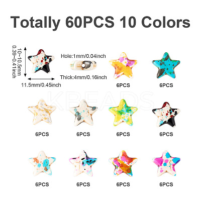 60Pcs 10 Colors Spray Painted Synthetic Turquoise Beads TURQ-TA0001-06-1