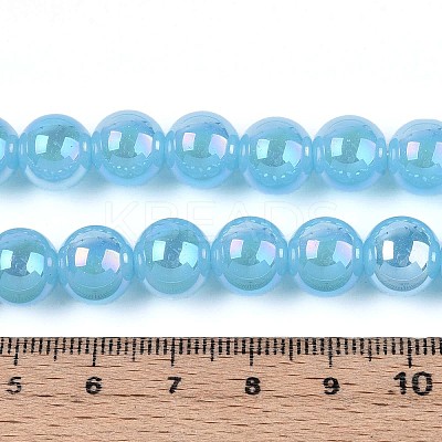 Electroplate Imitation Jade Glass Beads Strands LS-GLAA-T032-J10mm-AB04-1