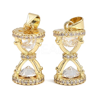 Brass Cubic Zirconia Pendants X-KK-L251-38G-1