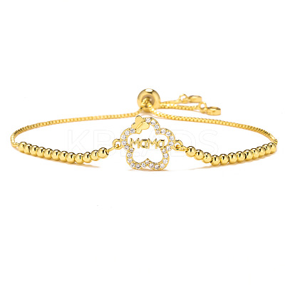 Mother's Day Brass Micro Pave Clear Cubic Zirconia Slider Bracelets FS-WGA4315-02-1