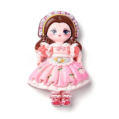 Cartoon Girls Opaque Resin Decoden Cabochons RESI-S392-04A-04-1