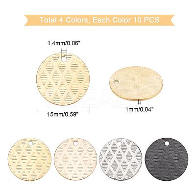 40Pcs 4 Colors PVD Vacuum Plating Stainless Steel Pendants STAS-PH0003-88-1